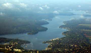 Unterhavel Richtung Süden: Wannsee am Horizont